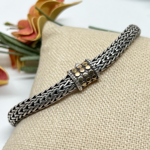 John Hardy Classic Chain 6.25mm Bracelet w/18K Gold Dot Clasp - Picture 3 of 7